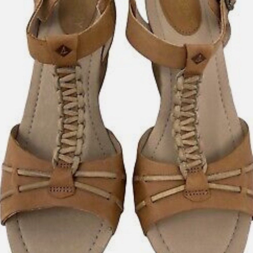 SPERRY TOPSIDERS CORK Platform Wedge strappy leather sandals
